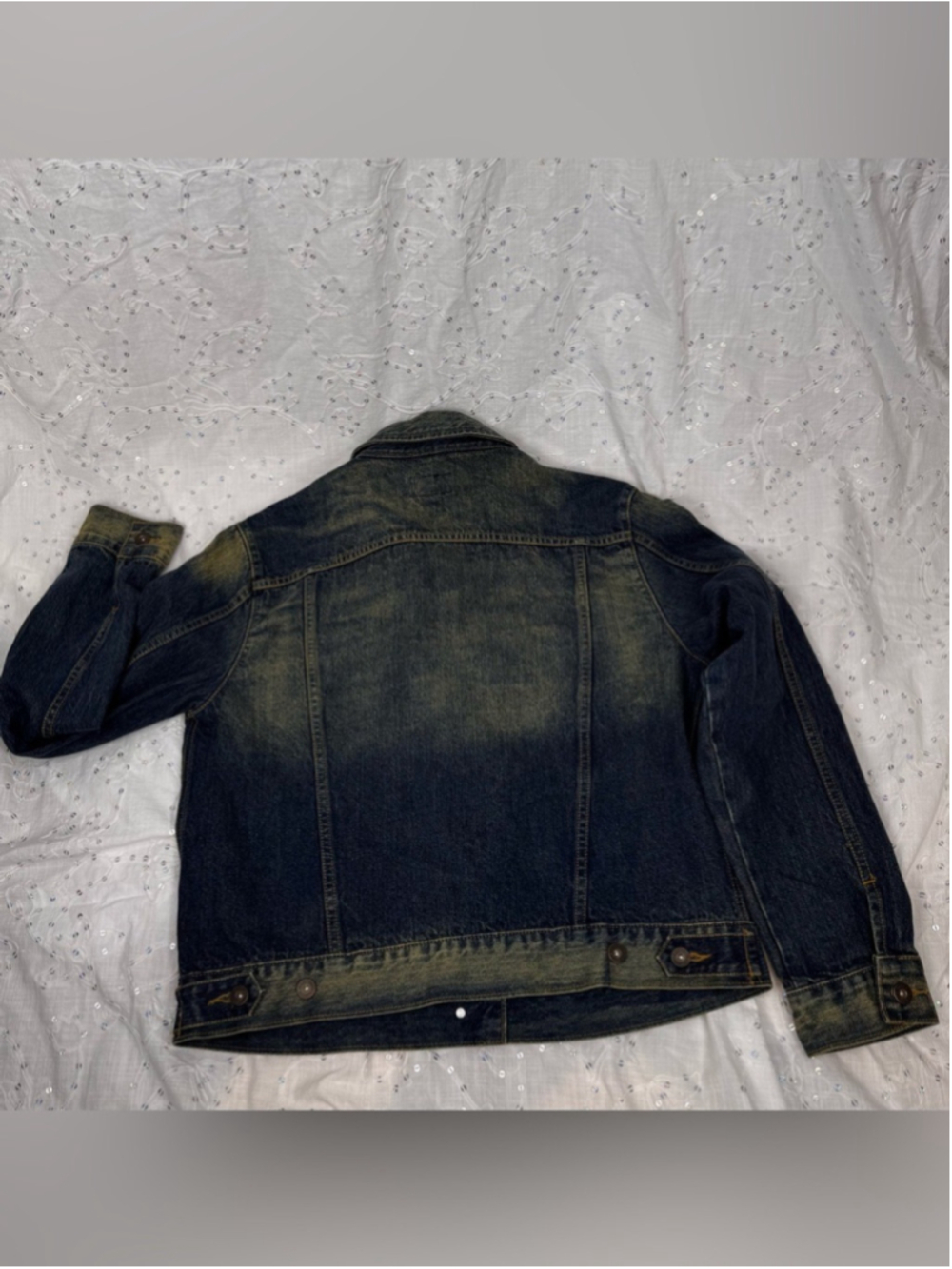 Y2K Steve & Barry’s Distressed Dark Wash Denim Jacket XXL - Picture 2 of 6